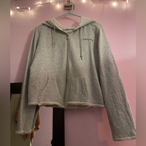 Cropped Ivory Ella Zip-Up